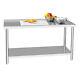 4ft Stainless Steel Table Kitchen Top Work Bench Catering Prep Unit W Backsplash