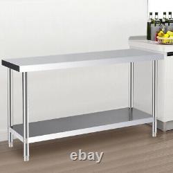 4/5FT Commercial Stainless Steel Catering Prep Table Work Bench Kitchen Worktop