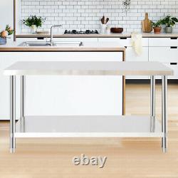 4/5FT Commercial Stainless Steel Catering Prep Table Work Bench Kitchen Worktop