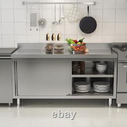 4/5ft Stainless Steel Commercial Kitchen Floor Cabinet Cupboard Work Table Bench