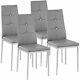 4 Modern Dining Chairs Dining Room Chair Table Faux Leather Furniture Cozy Grey