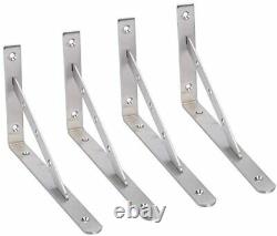 4 Pack Stainless Steel Shelf Support Brackets Large L Brackets for Table Bench