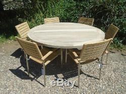 4 Seasons Teak Table and 6 Alexander Rose Cologne Armchairs