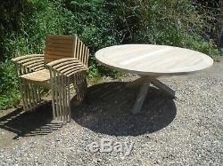4 Seasons Teak Table and 6 Alexander Rose Cologne Armchairs