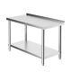 4ft Stainless Steel Work Bench Catering Prep Table Kitchen Top With Backsplash