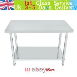 4x2FT Stainless Steel Work Bench Commercial Catering Table Kitchen WorkTop Prep