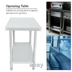 4x2FT Stainless Steel Work Bench Commercial Catering Table Kitchen WorkTop Prep