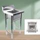 50x50 Cm Commercial Catering Stainless Steel Sink Kitchen Wash Table Single Bowl