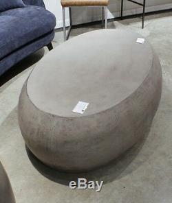 55 L Coffee table concrete cement gray waxed stainless steel legs unique design