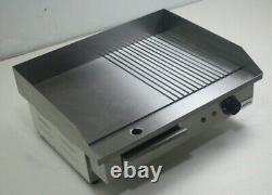 55cm Electric Table top Griddle Half Ribbed 3kW Commercial Catering GRF55