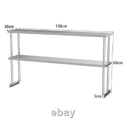 5FT 150CM Stainless Steel Commercial Catering Table Kitchen Food Prep Work Bench