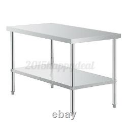 5FT Commercial Stainless Steel Catering Shelf Table Work Bench Kitchen Worktop