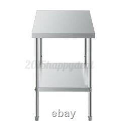 5FT Commercial Stainless Steel Catering Shelf Table Work Bench Kitchen Worktop