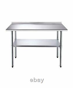 5FT Kitchen Catering Table, Heavy Duty Table Food Prep Workbench Stainless Steel