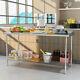 5ft Kitchen Stainless Steel Table Shelf Catering Use Work Bench With Backsplash