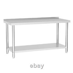 5FT Kitchen Work Bench Stainless Steel Top Prep Surface Table for Catering Use