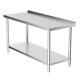 5ft Commercial Prep Table Stainless Steel Catering Work Bench Shelf W Backsplash