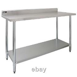 5ft Food Preparation Kitchen Catering Table, Stainless Steel, 250kg Capacity