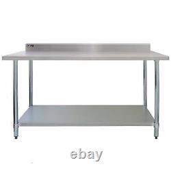 5ft Food Preparation Kitchen Catering Table, Stainless Steel, 250kg Capacity