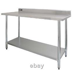 5ft Food Preparation Kitchen Catering Table, Stainless Steel, 250kg Capacity