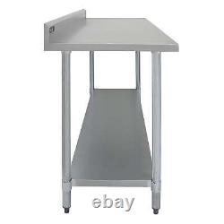 5ft Food Preparation Kitchen Catering Table, Stainless Steel, 250kg Capacity