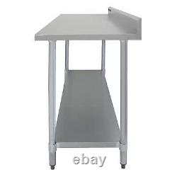 5ft Food Preparation Kitchen Catering Table, Stainless Steel, 250kg Capacity