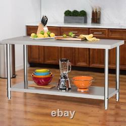 5x2FT Stainless Steel Catering Kitchen Work Table Work Bench Food Prep Worktop