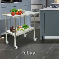 6090cm Commercial Stainless Steel Catering Table Kitchen Food Prep Work Bench