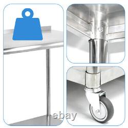 6090cm Commercial Stainless Steel Catering Table Kitchen Food Prep Work Bench