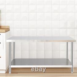 60x24 Kitchen Work Bench Catering Table Shelf Commercial Stainless Steel 5x2ft