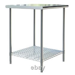 60x60cm Stainless Steel Work Bench Kitchen Catering Commercial Food Prep Table