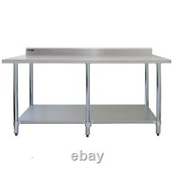 7FT Kitchen Work Bench Catering Table Commercial Stainless Steel Prep Surface