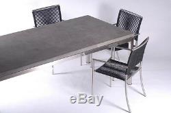 83 spectacular dining table desk solid concrete slab top stainless steel legs