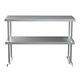 90-150cm Commercial Bench Kitchen Prep Tables Stainless Steel 1/2 Tier Overshelf