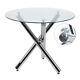 90cm Round Dining Table And 2/4 Patchwork Chairs Set Fabric Dining Room Kitchen