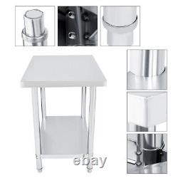 91x61cm Stainless Steel Commercial Catering Table Kitchen WorkTop Prep Table