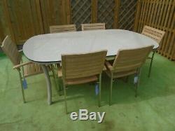 Alexander Rose Garden Furniture Cordial Table and 6 Cologne Chairs
