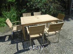 Alexander Rose Garden Furniture Roble Rectangular Table and 6 Cologne Chairs