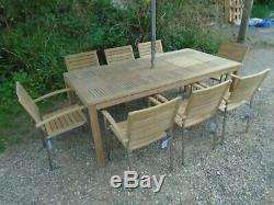 Alexander Rose Garden Furniture Teak Belgrave Table & 8 Cologne Chairs