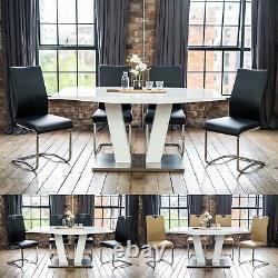 Alula High Gloss Dining Table Set with a Choice of 4 or 6 Chairs