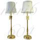 Brand New Pair Of 2 Ralph Lauren Darien Candlestick Table Lamps Brass Gold