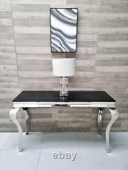 Black Twinkle Glitter Louis Style Console Hallway Table Stainless Steel Modern