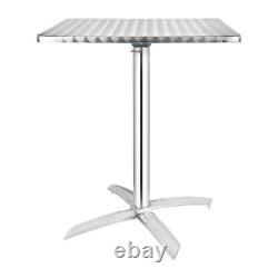 Bolero Square Flip Top Table Silver Stainless Steel & Aluminium 600mm