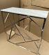 Brand New Geo White Artificial Marble And Stainless Steel Console Table
