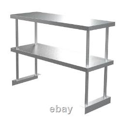 Catering Food Prep Table Over Shelf Stainless Steel Top Shelf Commercial Kitchen