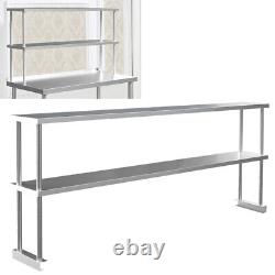 Catering Kitchen 2 Tier Over Shelf Prep Table Stainless Steel Top 1803060cm