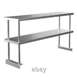 Catering Kitchen Prep Work Table Bench Single/Double Over Shelf Stainless Steel