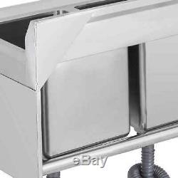 Catering Sink Commercial Stainless Steel Triple Bowl Wash Table Kitchen Unit UK