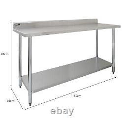 Catering Stainless Steel Table Commercial Overshelf Kitchen Prep Bench Shelves