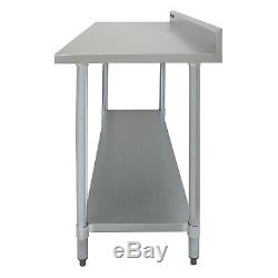 Catering Stainless Steel Table Commercial Overshelf Kitchen Prep Bench Shelves